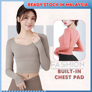 New Sport Top Women Fitness Jersey Gym Long Sleeve Breathable Yoga Crop Top  Female Side drawstring