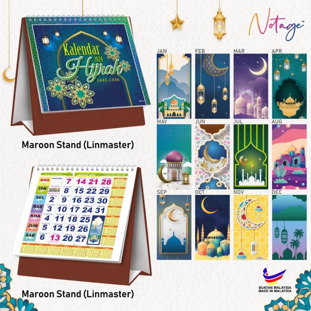 Year 2024 Kalendar Hijrah Table Calendar Desktop Flip Calendar Islamic