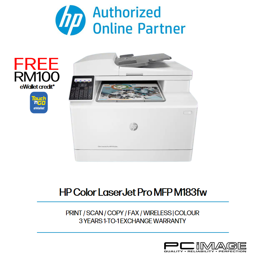 HP Color Laserjet Pro MFP M183FW Laser Printer Print/Scan/Copy/Fax ...