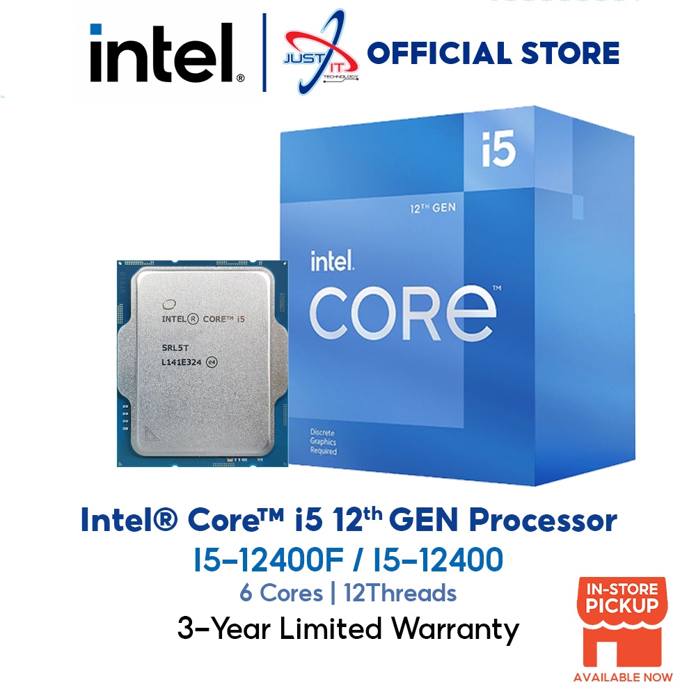 INTEL Core ( I5-12400F / I5-12400 ) 18MB CACHE 4.4GHz LGA1700 Processor