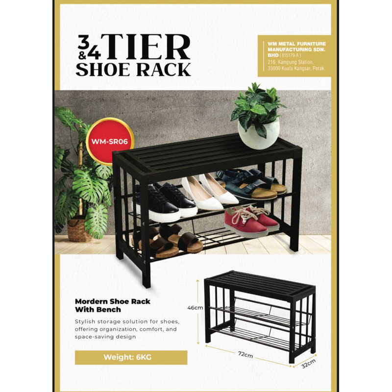 (Ready Stock)Modern Shoe Rack with Seat/Rak kasut modern/Rak kasut ...