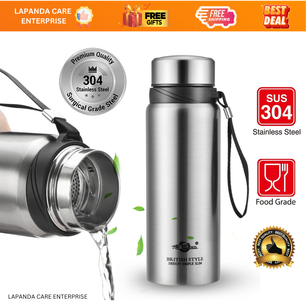 1800ML Thermos Bottle Handle Vacuum Flask 304 Stainless Steel Bottle ...