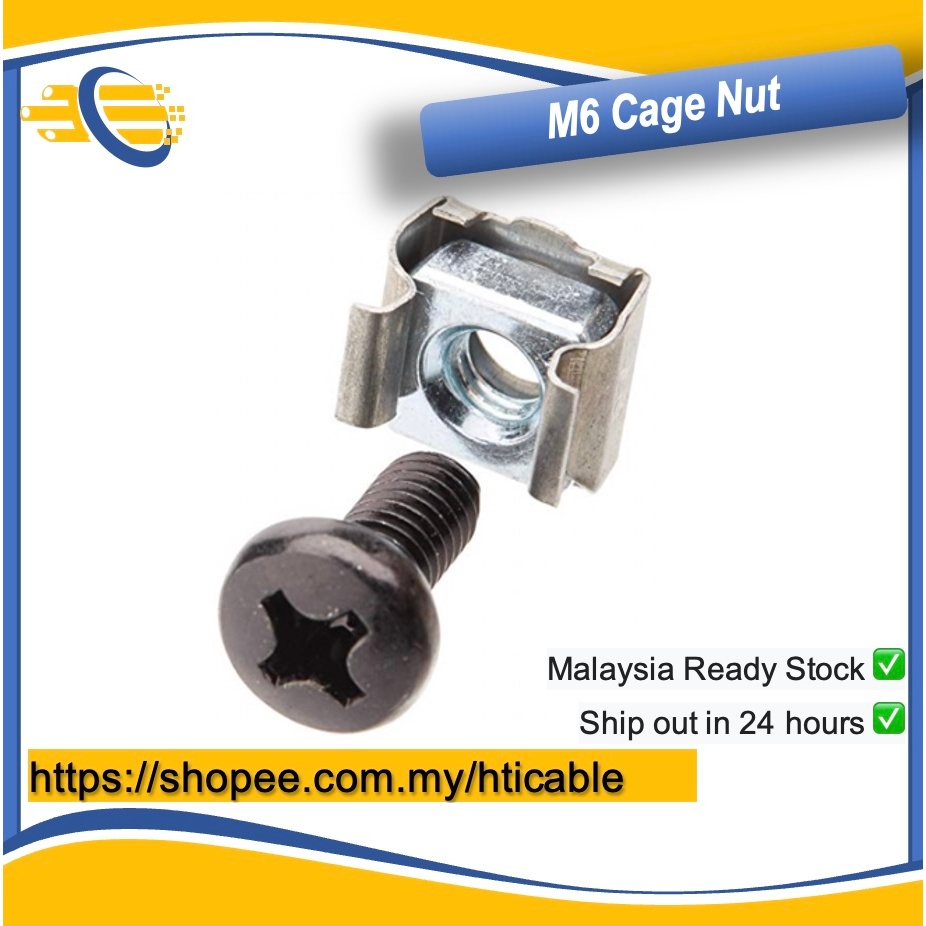 Server Rack M6 Cage Nuts and Screws suit for All Type Rack (10sets per ...