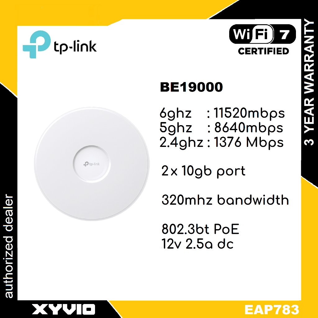 EAP783 BE19000 Wi-Fi 7 アクセスポイント
