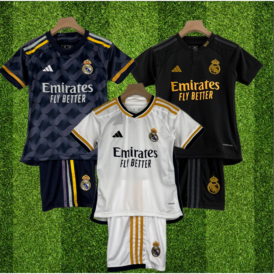 NEW 23/24 KIDS Jersey Real Madrid Home , Away , 3RD Fan Issue Kit ...