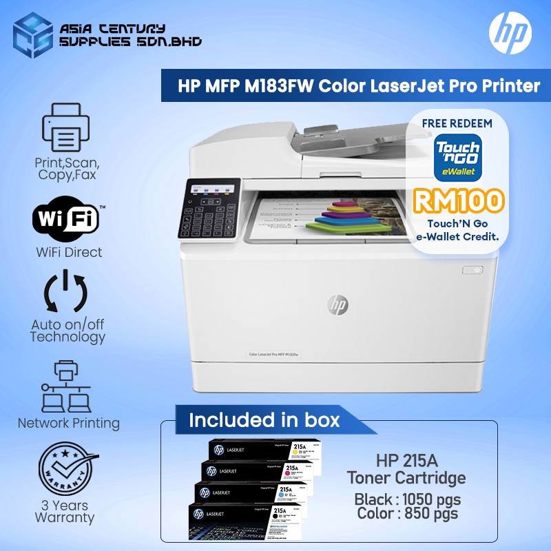 HP Color LaserJet Pro MFP M183FW All In One Color Printer /Print Scan ...