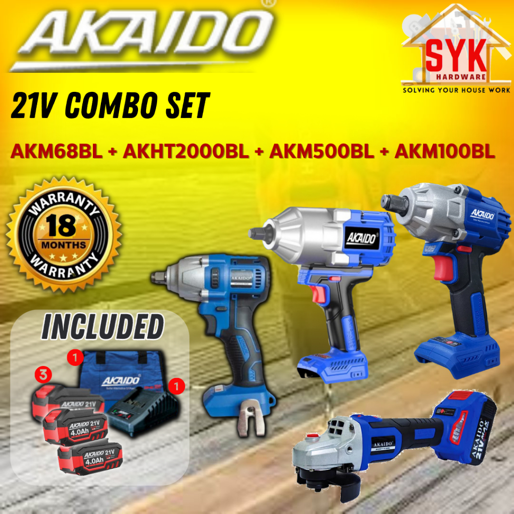 SYK Akaido AKM68BL AKHT2000BL AKM500BL AKM100BL Combo Set Cordless ...