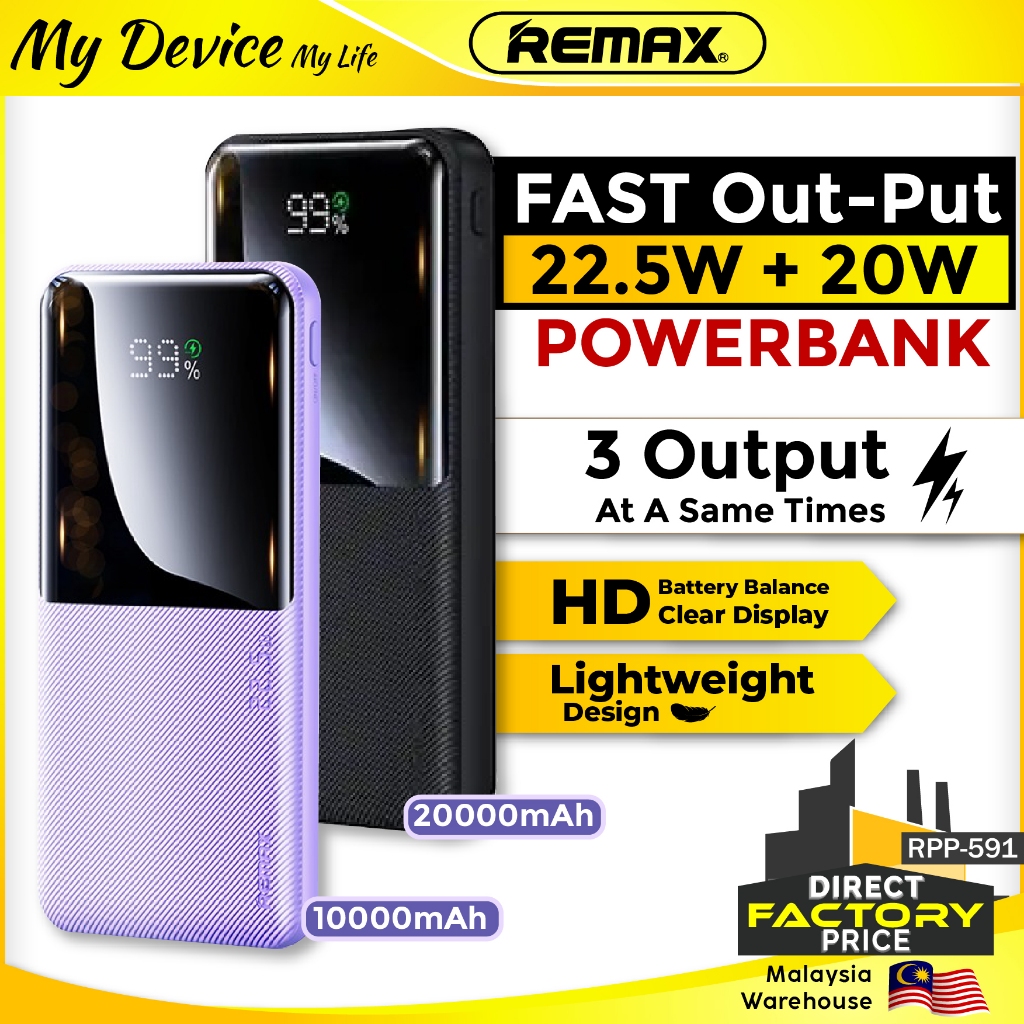 REMAX RPP-622 20000mAh PowerBank Fast Charging 20W+22.5W Digital ...
