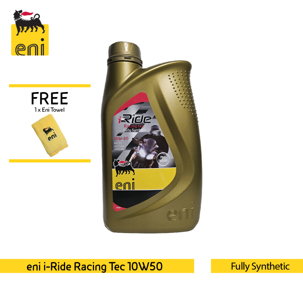 Eni i-Ride Racing Tec 10W50 Fully Synthetic Motorcycle Engine Oil (1L ...