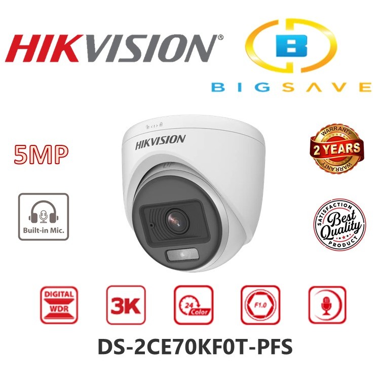 Hikvision HiLook ColorVu IP PoE 5MP 24/7 Colour Night Camera White Bullet