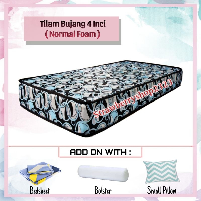 [FAST SHIPPING] 4 Inch Single Mattress / Tilam Bujang 4 Inci / Tilam