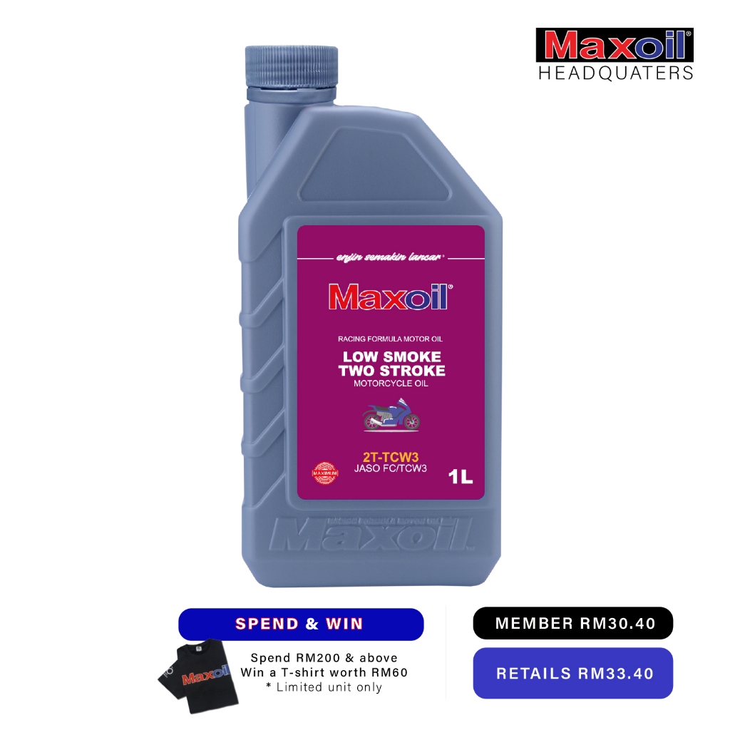 𝐌𝐀𝐗𝐎𝐈𝐋 2TTCW3 Low Smoke Two Stroke JASO FC/TCW3 1 Liter Shopee Malaysia