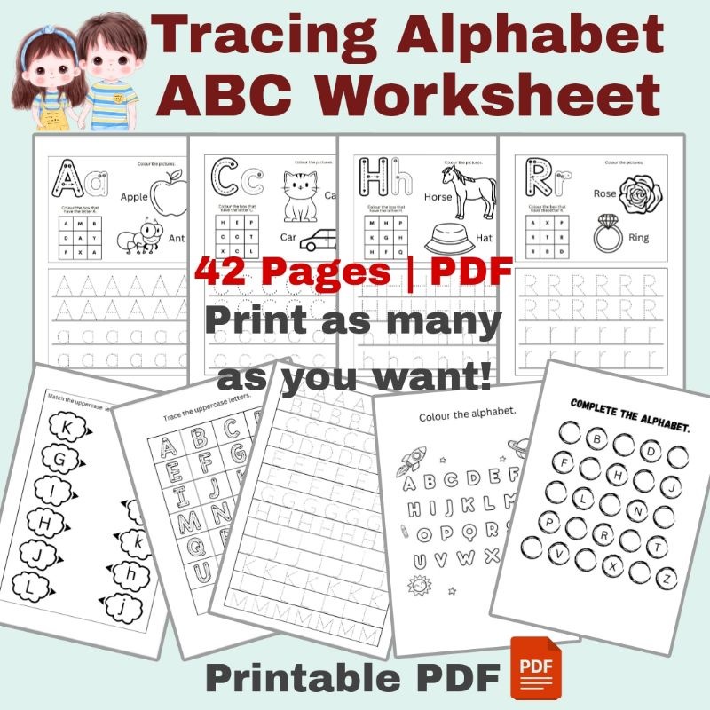 [NEW PDF] Alphabet ABC Worksheet - Practice Writing Children Learning ...