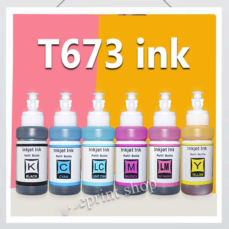 For Epson 673 / T673 Compatible Refill Ink 6 Bottle(C,M,Y,K,LC,LM )For ...