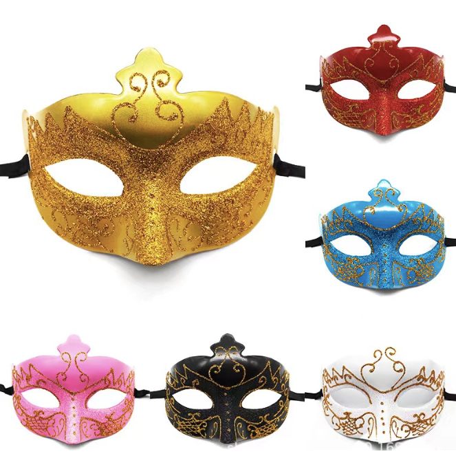 MSIA Ready Stock/ Gold Glitter Crown Party Mask Halloween Masquerade ...