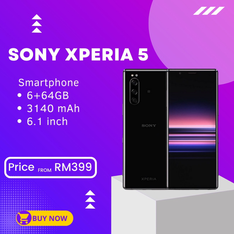 Sony Xperia 5 (6GB RAM 64GB ROM) Original Second FREE COVER + CABLE ...