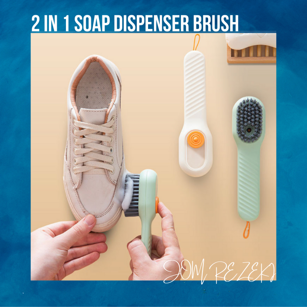 Jom Shoe Brush 2 In 1 Soap Dispenser Tool Brush Cleaning Brush Laundry Brush Clothes Brush Berus 3332