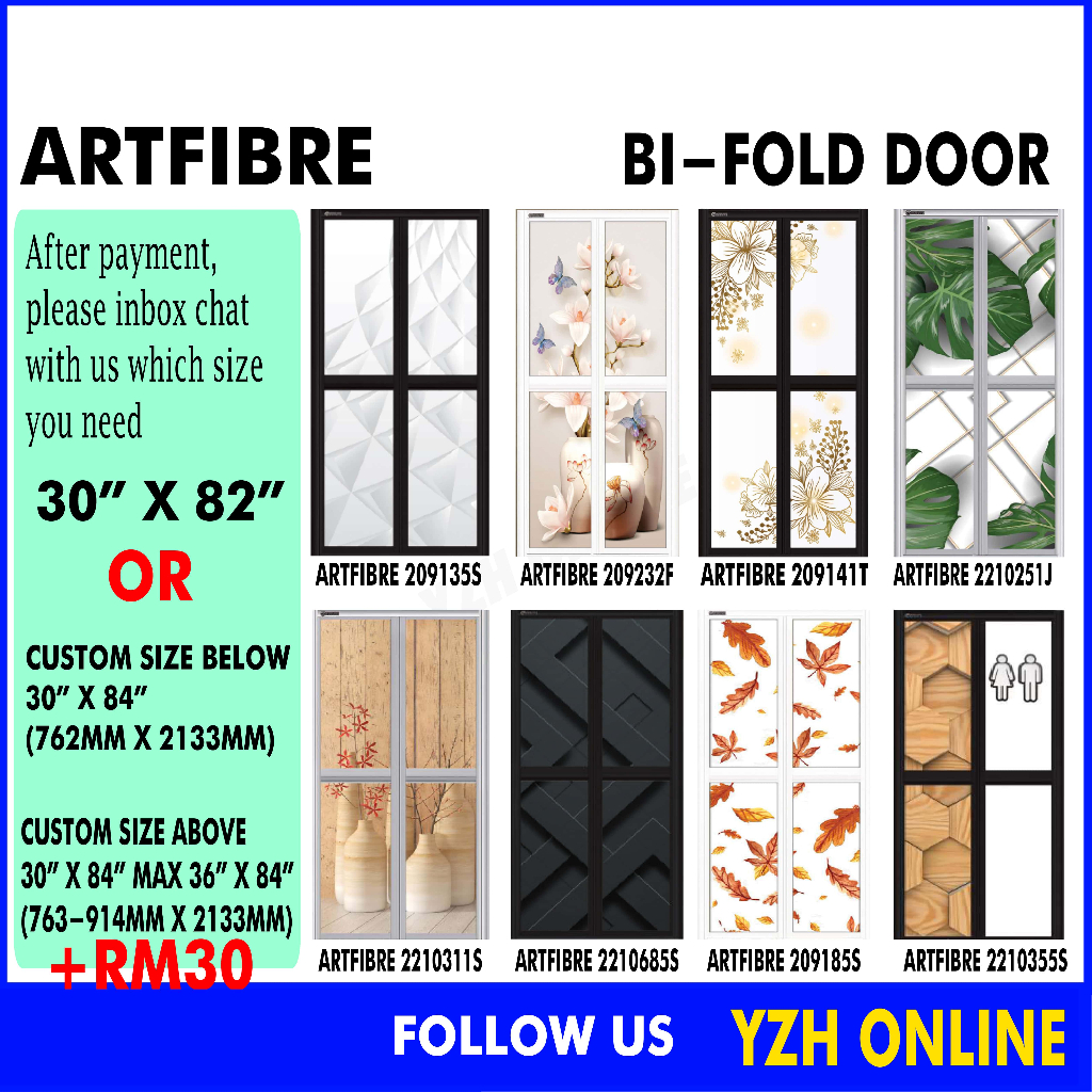 ArtFibre Pintu Lipat Aluminium Bifold Door Toilet Aluminum Folding
