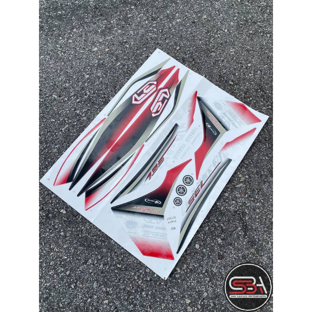 STICKER STRIPE BODY SET / COVERSET LC LC135 V2 V3 V4 V5 V6 V7 MERAH RED ...