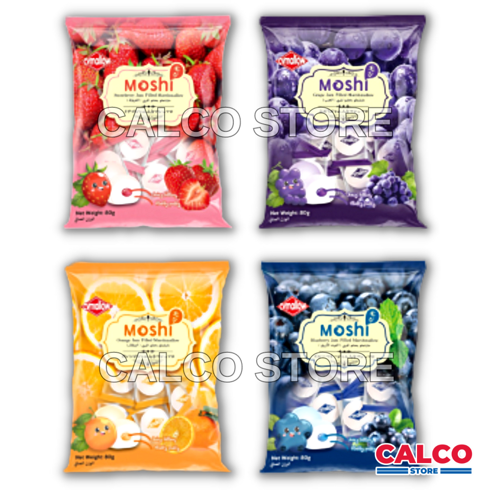 80g Cvmallow Moshi Strawberry / Blueberry / Grape / Orange Jam Filled