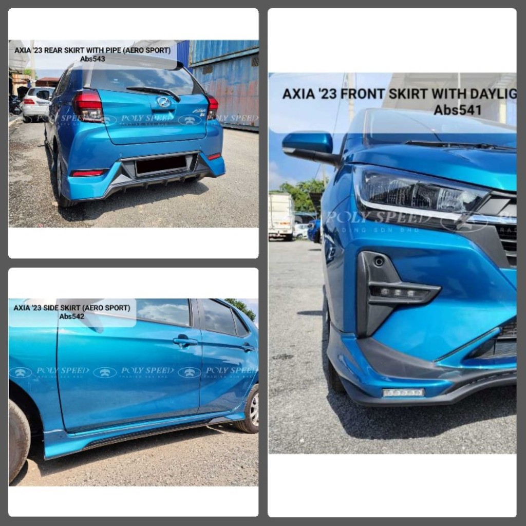 2nd Generation Perodua Axia 2023 Aero Sport Body Kit ABS Ready Stock