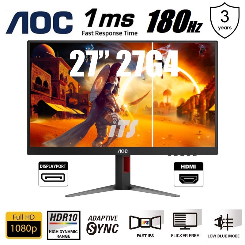 AOC 27" 27G2 144Hz / 27G2SP 165Hz / 27G4 180Hz Adaptive Sync Gaming ...