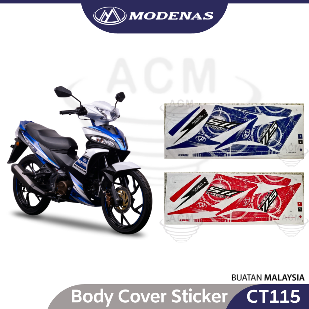 MODENAS CT115 Body Cover Set Sticker Stripe Strike Coverset Body Set ...