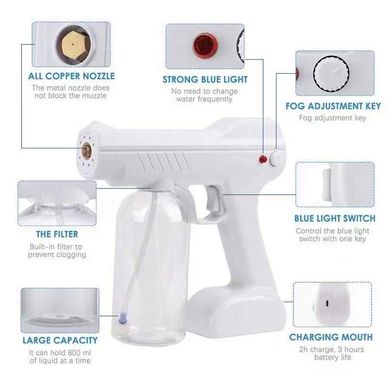 UV Fogging Machine Disinfectant Spray Gun Handheld Wireless Atomizer