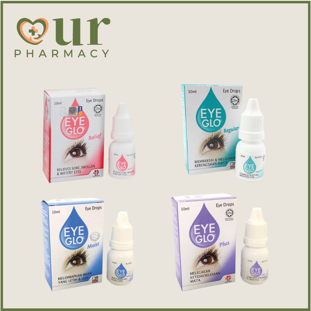 EYE GLO REGULAR/ RELIEF/ PLUS / MOIST EYE DROPS (10ML) | Shopee Malaysia