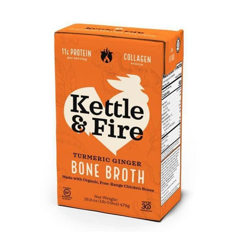 Ready Stock Kettle and Fire Bone Broth, Turmeric Ginger, 1 lb, 16.9 oz