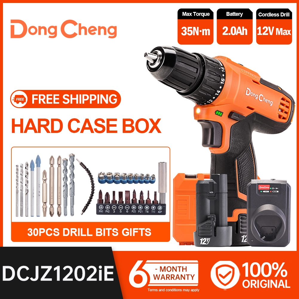 DongCheng Cordless Impact Drill 12V Max Powerful Screwdriver Hammer