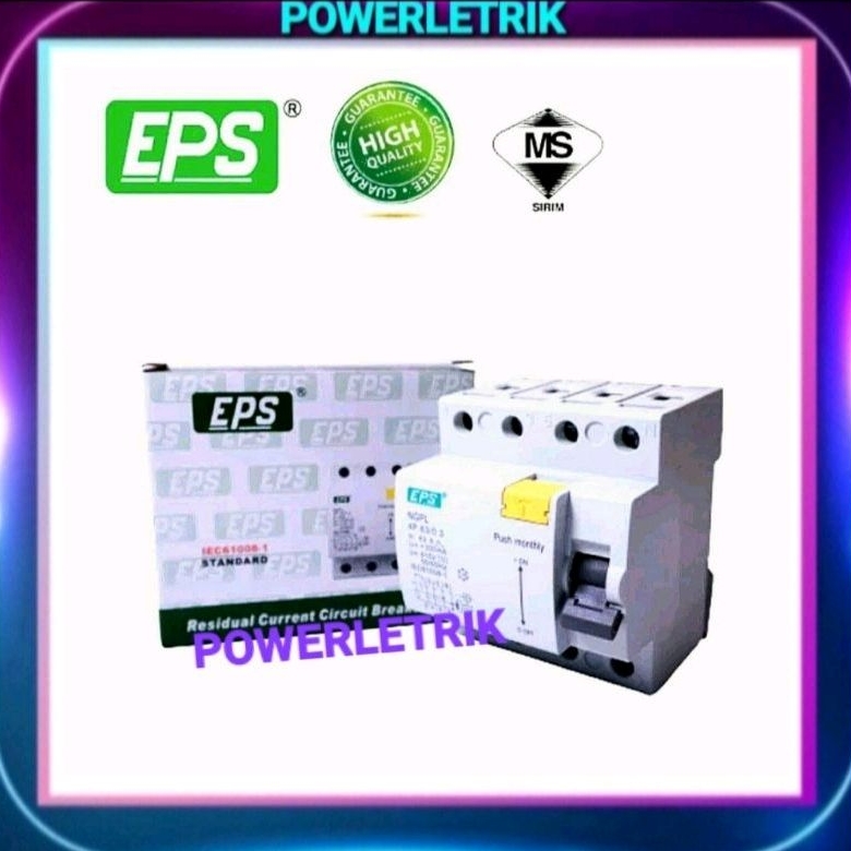 EPS 3 PHASE 4 POLE ELCB RCCB 40A 63A 100A ~100mA & 300mA WITH SIRIM ...