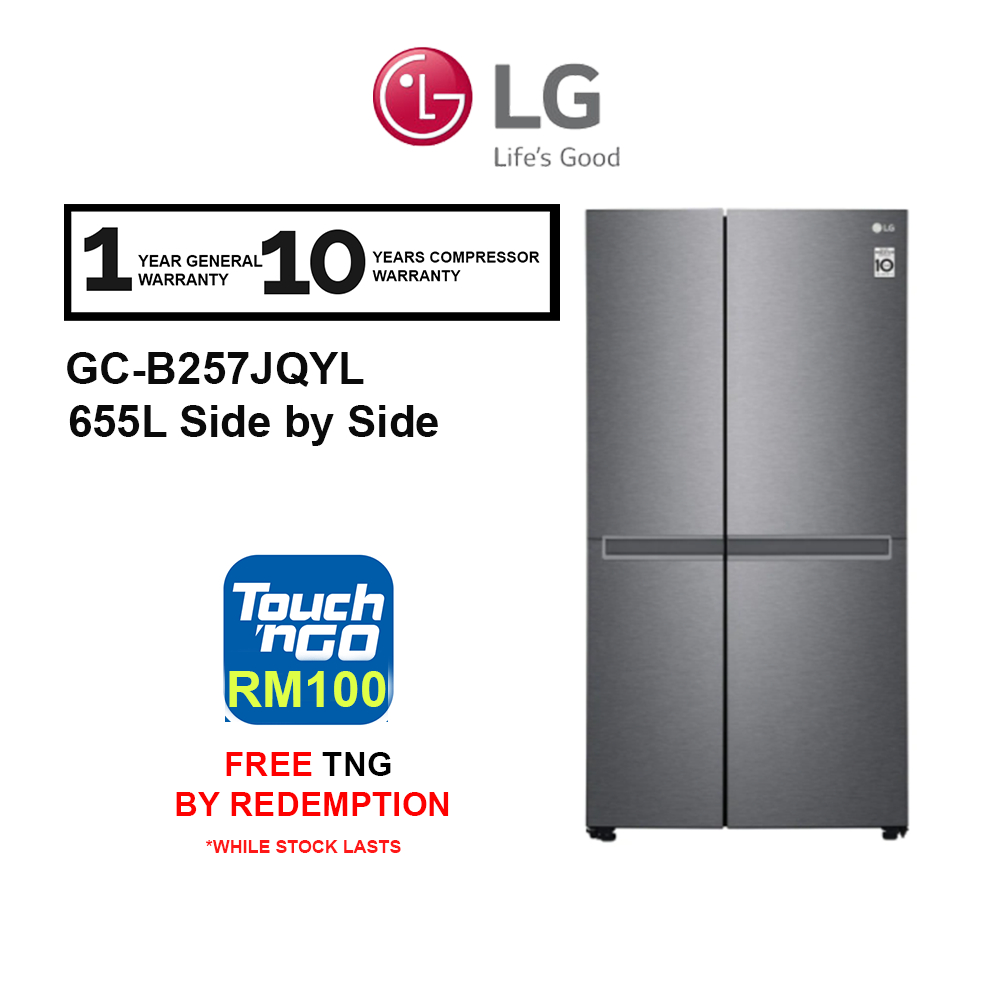 LG 655L, SidebySide Fridge GCB257JQYL in Dark Graphite Finish