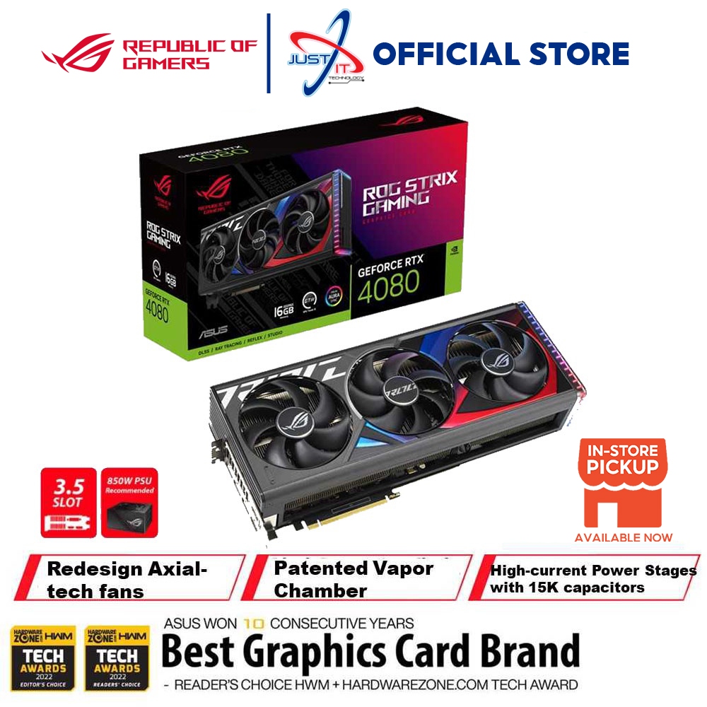 ASUS Rog Strix GeForce RTX4080 OC Graphics Card (16GB) ROG-STRIX ...