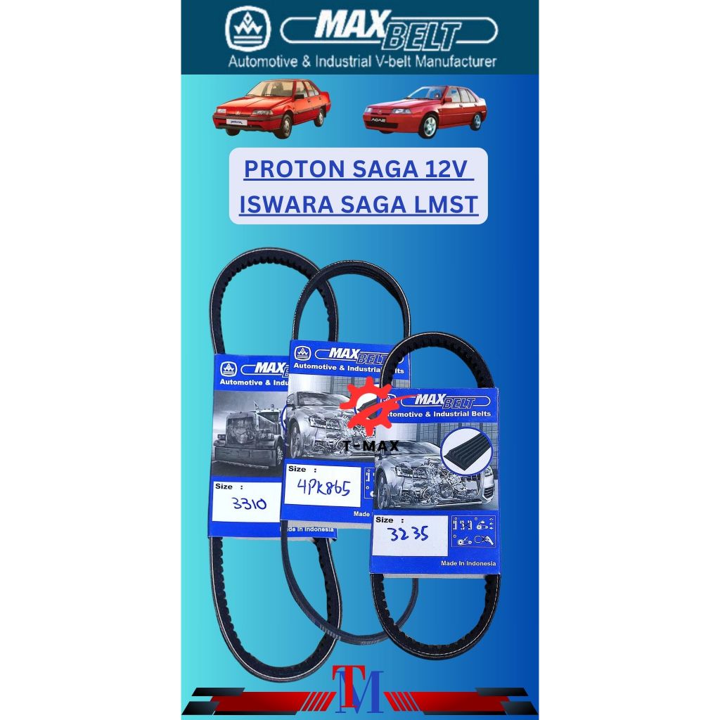 MAX BELT Proton Saga Iswara Fan belt Air Cond Alternator ( Have/ Ada