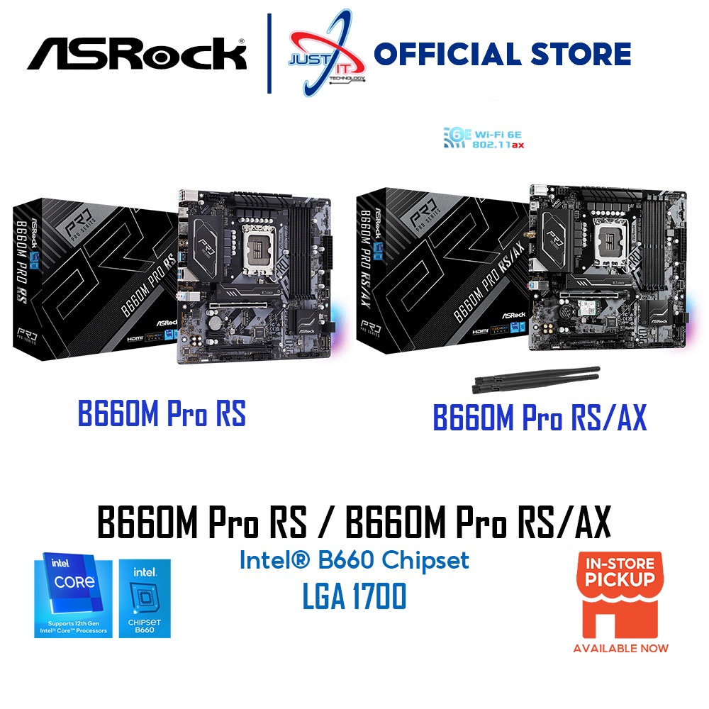 ASROCK B660M PRO RS/AX DDR4 / D4 LGA1700 Motherboard Combo Intel I312100 / 13100 / 14100