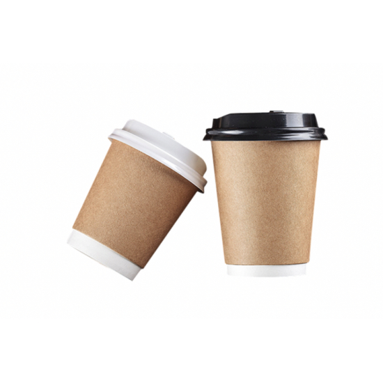 Paper Hot Cup Double Wall 8oz(250ml) with Black Lid 1000pis | Shopee ...