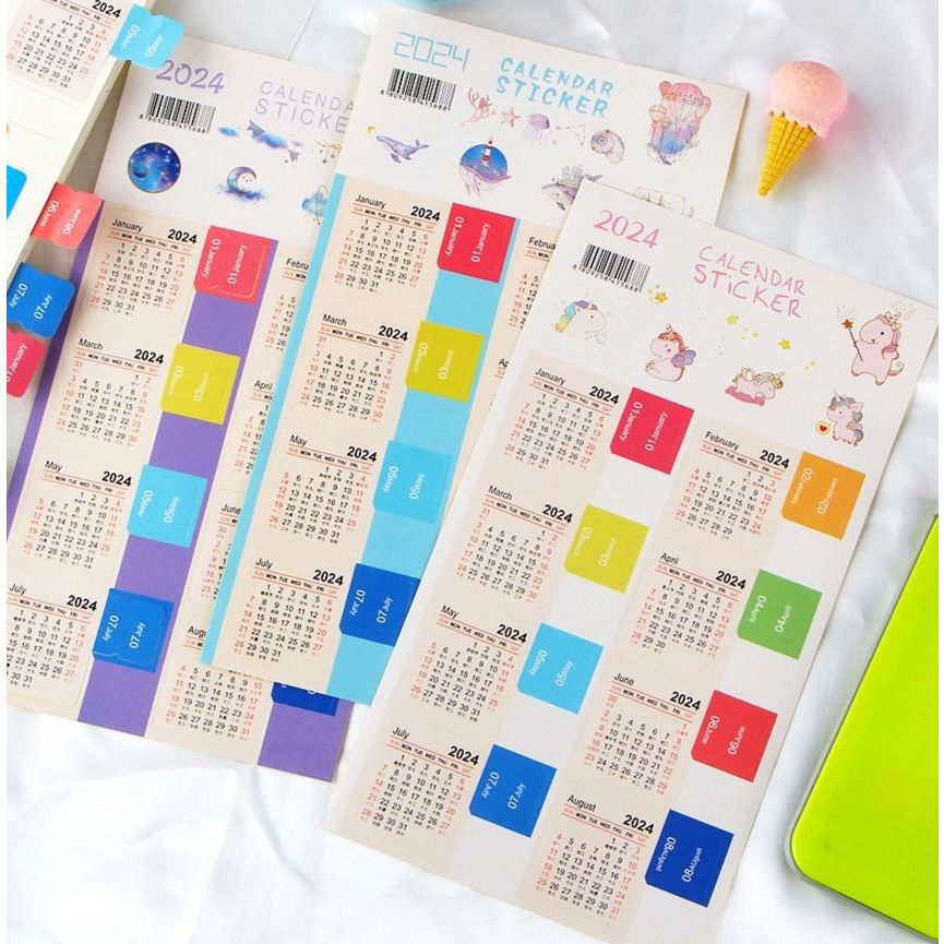 2024 / 2025 │Monthly Calendar Sticker │Notebook Planner │Index Bookmark