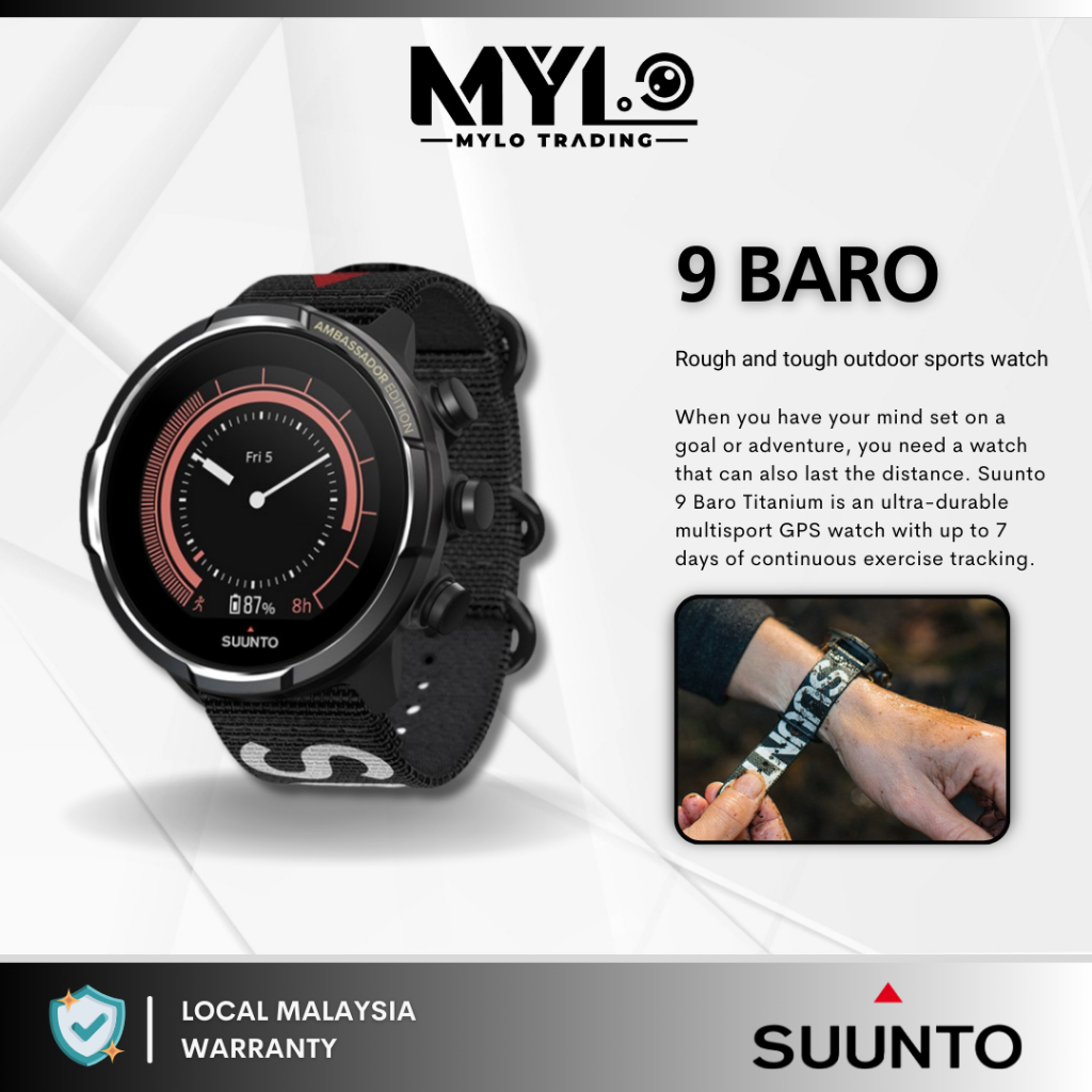 (READY STOCK) SUUNTO Baro Titanium Rugged GPS Running Cycling  Adventure Watch With Route Navigation