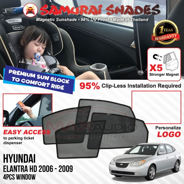 (Buatan Thailand) HYUNDAI ELANTRA HD 2006 2010 SAMURAI SHADES Premium