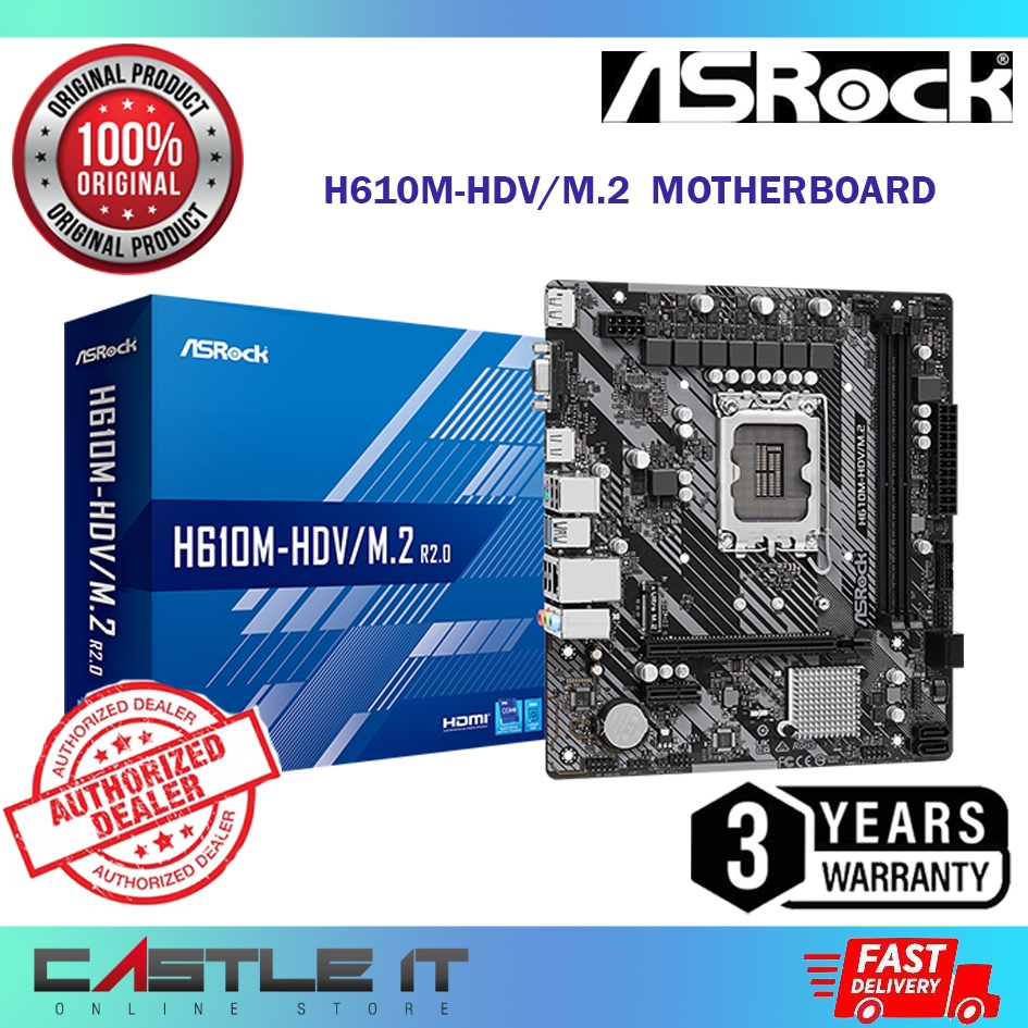 Asrock H610M-HDV/M.2 R2.0 DDR4 MATX Motherboard For Intel 14th