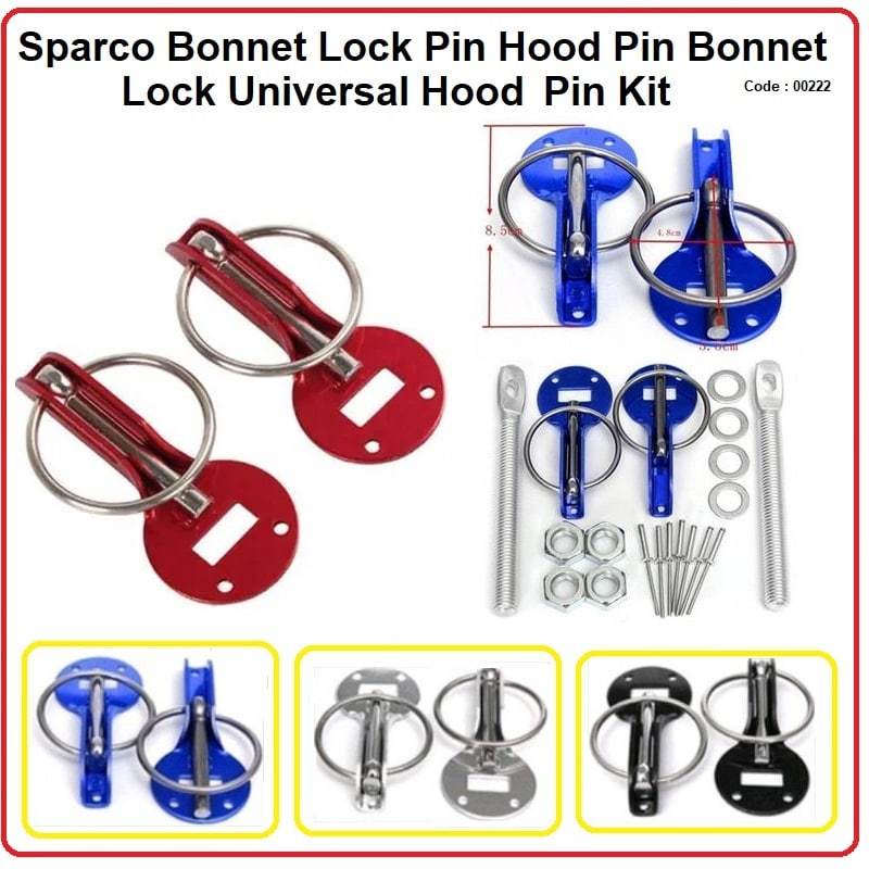 Sparco Lock Pin Hood Pin Lock Universal Hood Pin Kit