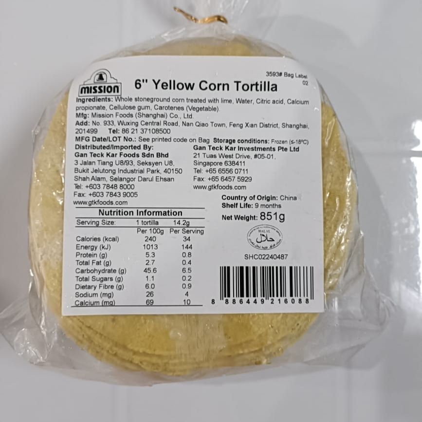 MISSION CORN TORTILLA YELLOW 6''X60P ( FOR KL & PJ AREA ONLY ) Shopee Malaysia