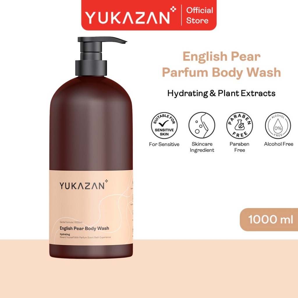 Yukazan English Pear Hydrating Body Wash (1000ml) Body Shower Foam