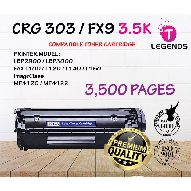 Cart 303 Cart303 303 Crg 303 Lbp 2900 Lbp2900 Compatible Toner Canon Cartridge With Separate Box 