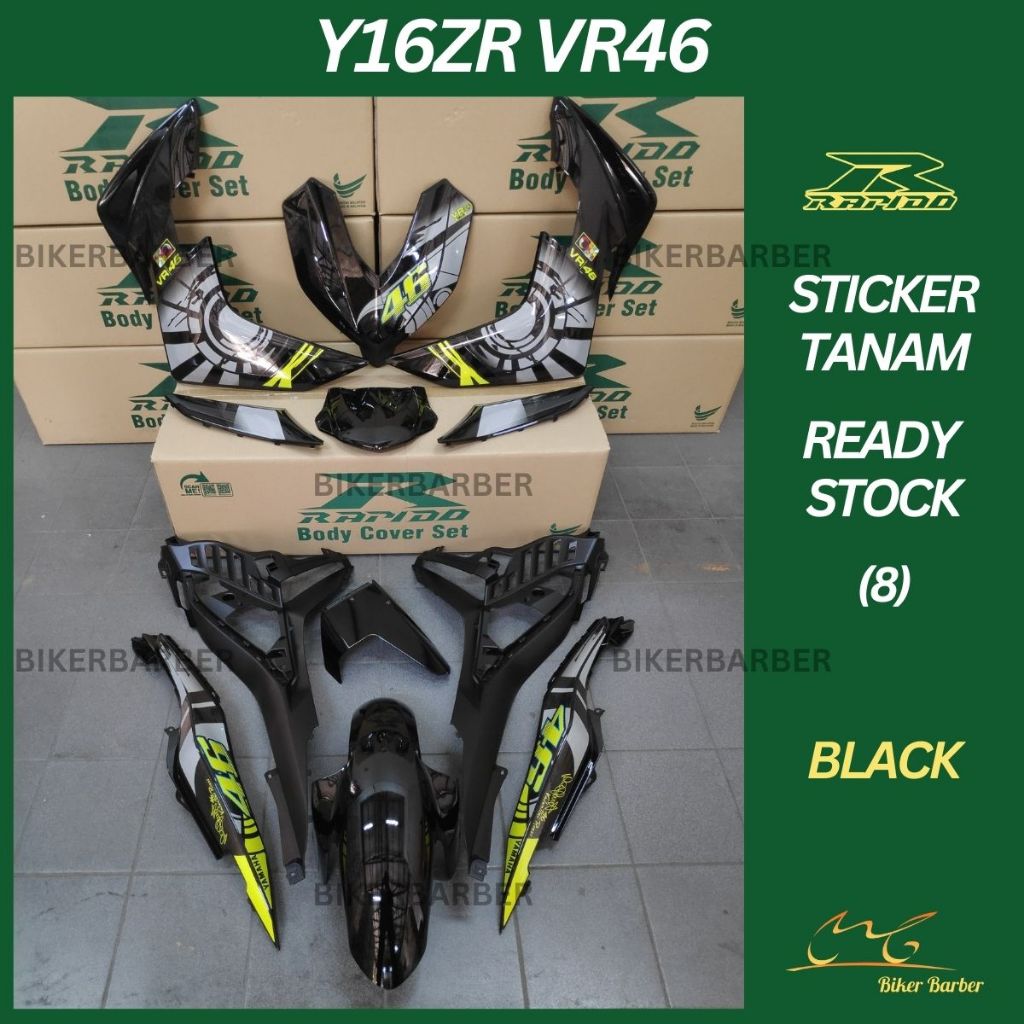 Rapido Cover Set Yamaha Y Zr Vr Black Body Coverset Sticker Tanam Shopee Malaysia