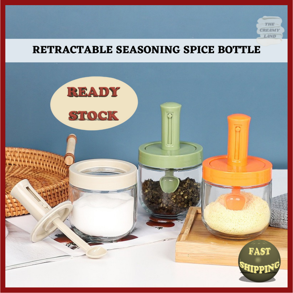 300ml Retractable Home Kitchen Seasoning Spice Glass Bottle Extendable ...