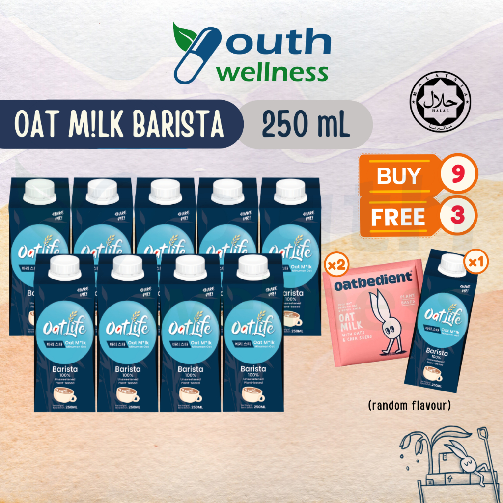 [RTD] [Buy 9 Free 3] OatLife Oat Milk Barista (10 x 250mL + 2 sachets ...