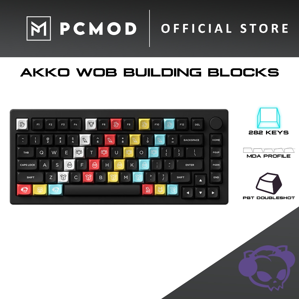 AKKO WOB Building Blocks Keycap Set MDA Profile Keycaps for