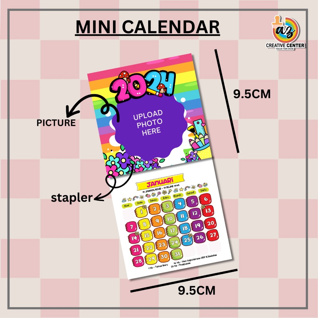 MINI WALL KALENDAR 2024 | Shopee Malaysia